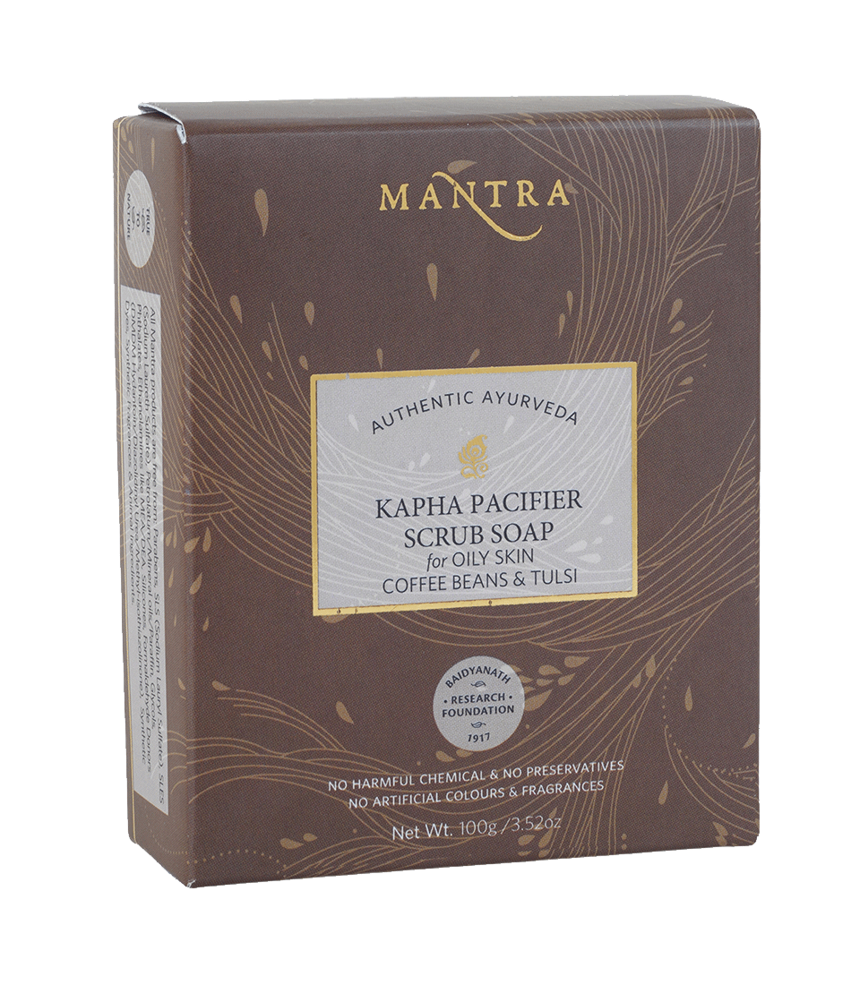 Kapha Pacifier Scrub Soap for Oily Skin Coffee Beans & Tulsi