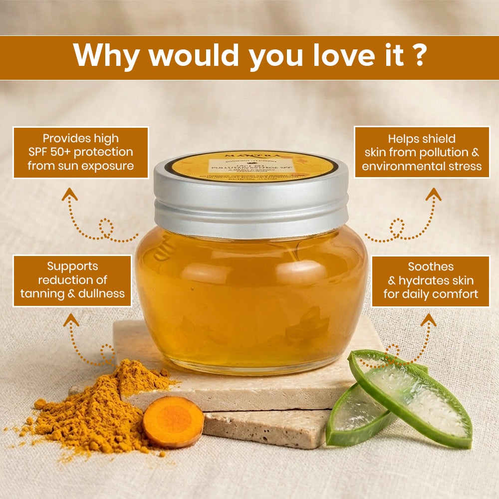 Face Gel Pollution Defense SPF 50 + Sandal, Turmeric & Pure Aloe