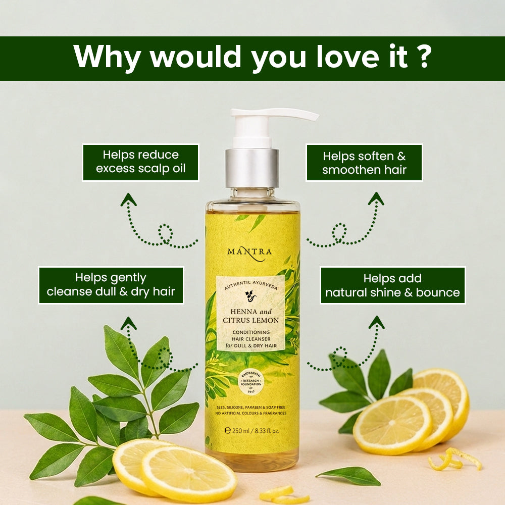 Henna and Citrus Lemon Conditioning Hair Cleanser for Dull & Dry Hair