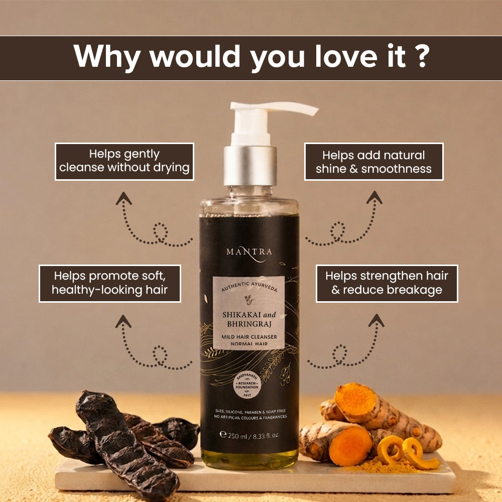 Shikakai and Bhringraj Mild Hair Cleanser for Normal Hair