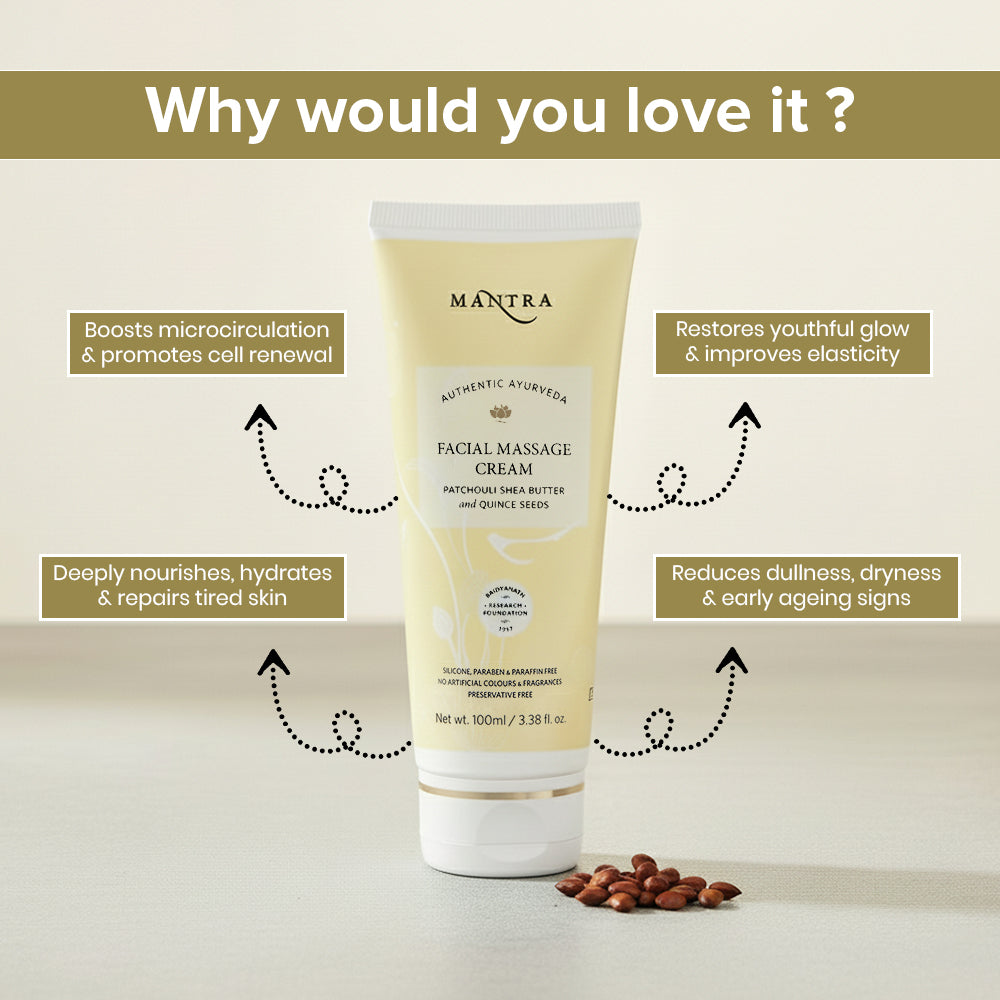 Facial Massage Cream Patchouli Shea Butter and Quince Seeds