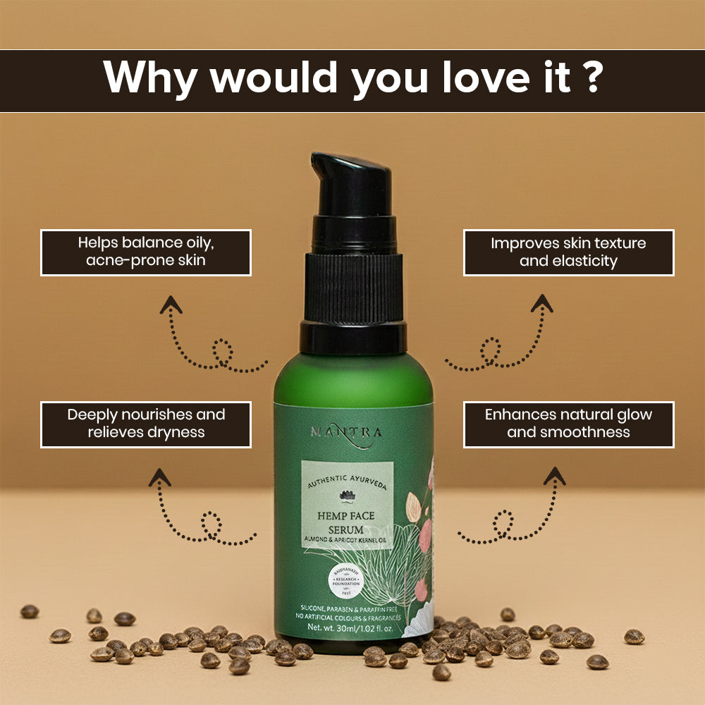 Hemp Face Serum Almond & Apricot Kernel Oil