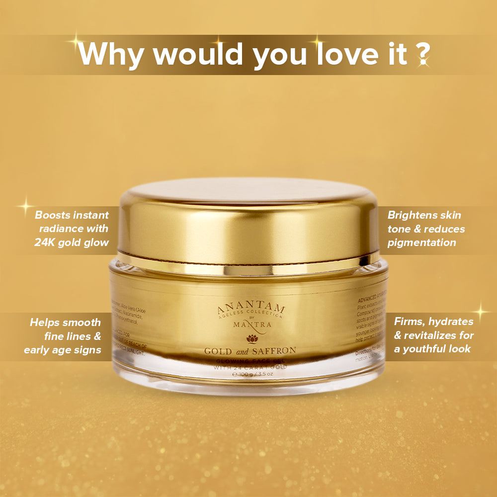 Golden Glow Duo: Cucumber And Aloe Skin Soother Face Wash + Gold And Saffron Glowing Face Gel With 24 Carat Gold