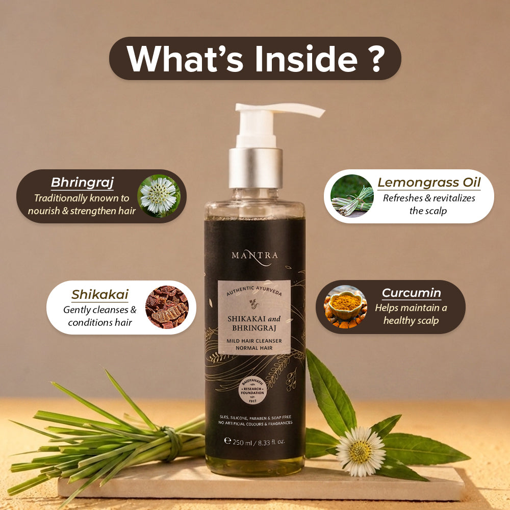 Shikakai and Bhringraj Mild Hair Cleanser for Normal Hair