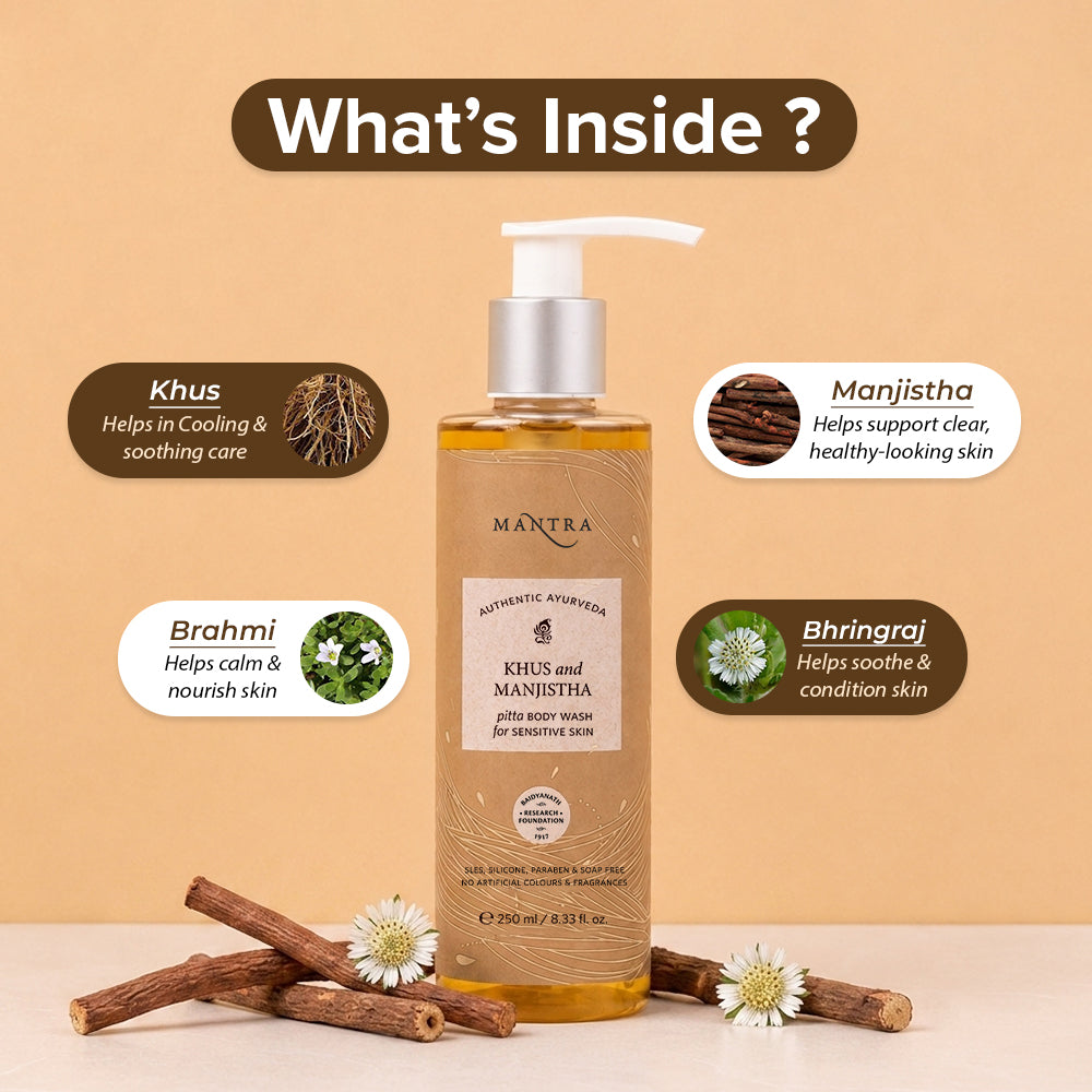 Khus and Manjistha Pitta Body Wash for Sensitive Skin