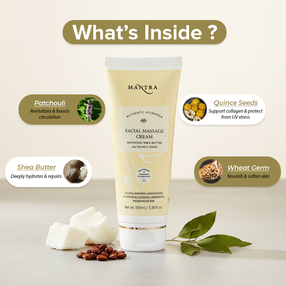 Facial Massage Cream Patchouli Shea Butter and Quince Seeds