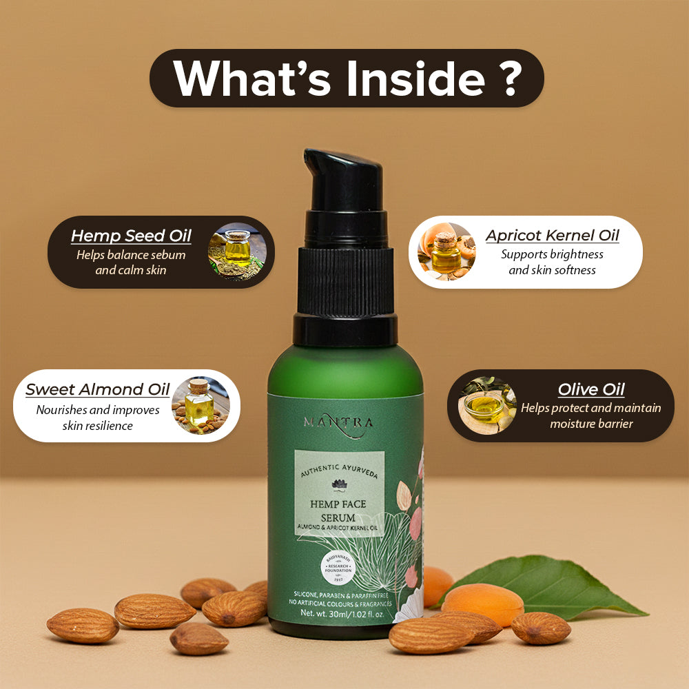 Hemp Face Serum Almond & Apricot Kernel Oil