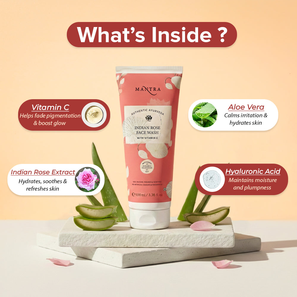Indian Rose Face Wash With Vitamin C