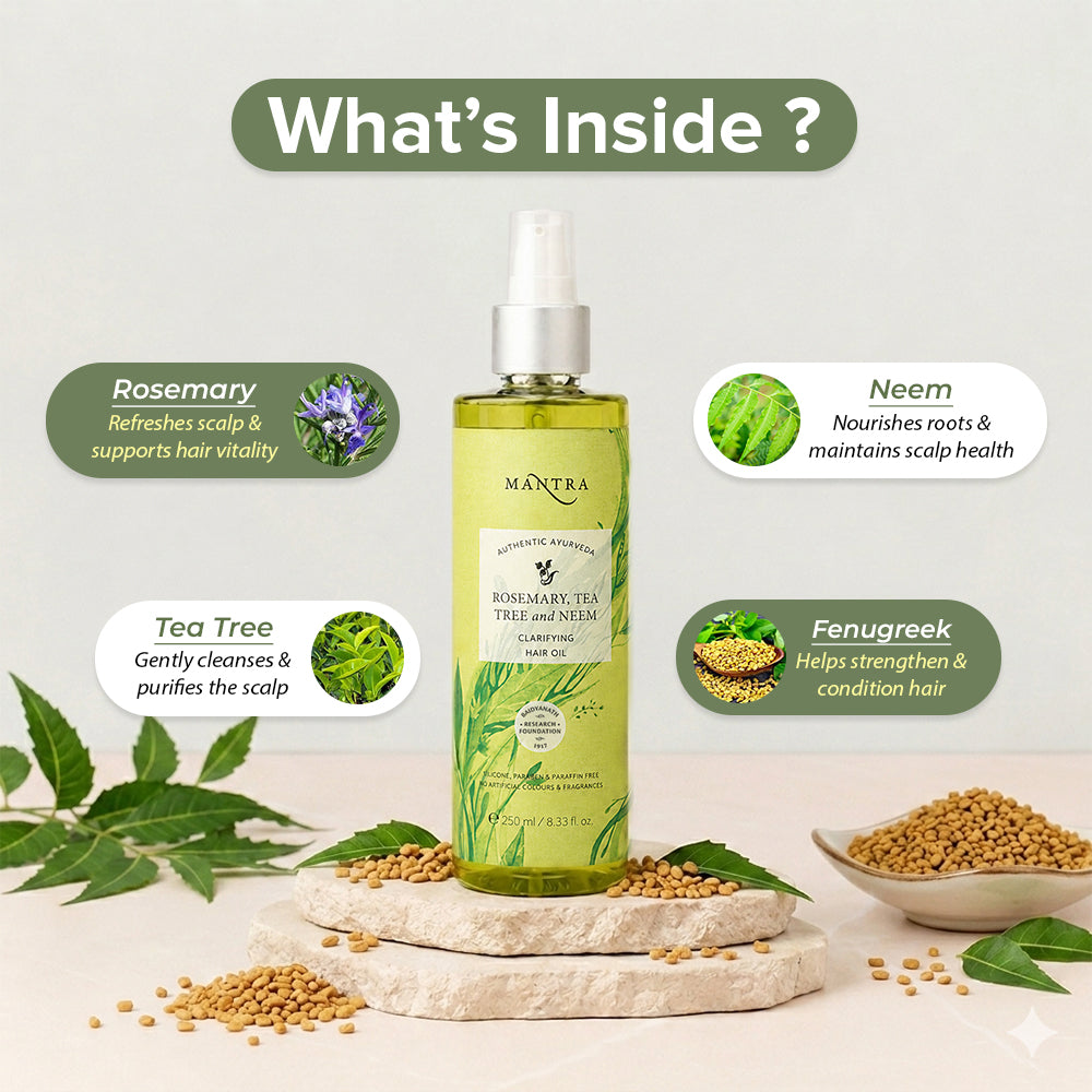 Rosemary, Tea Tree And Neem Clarifying Hair Oil