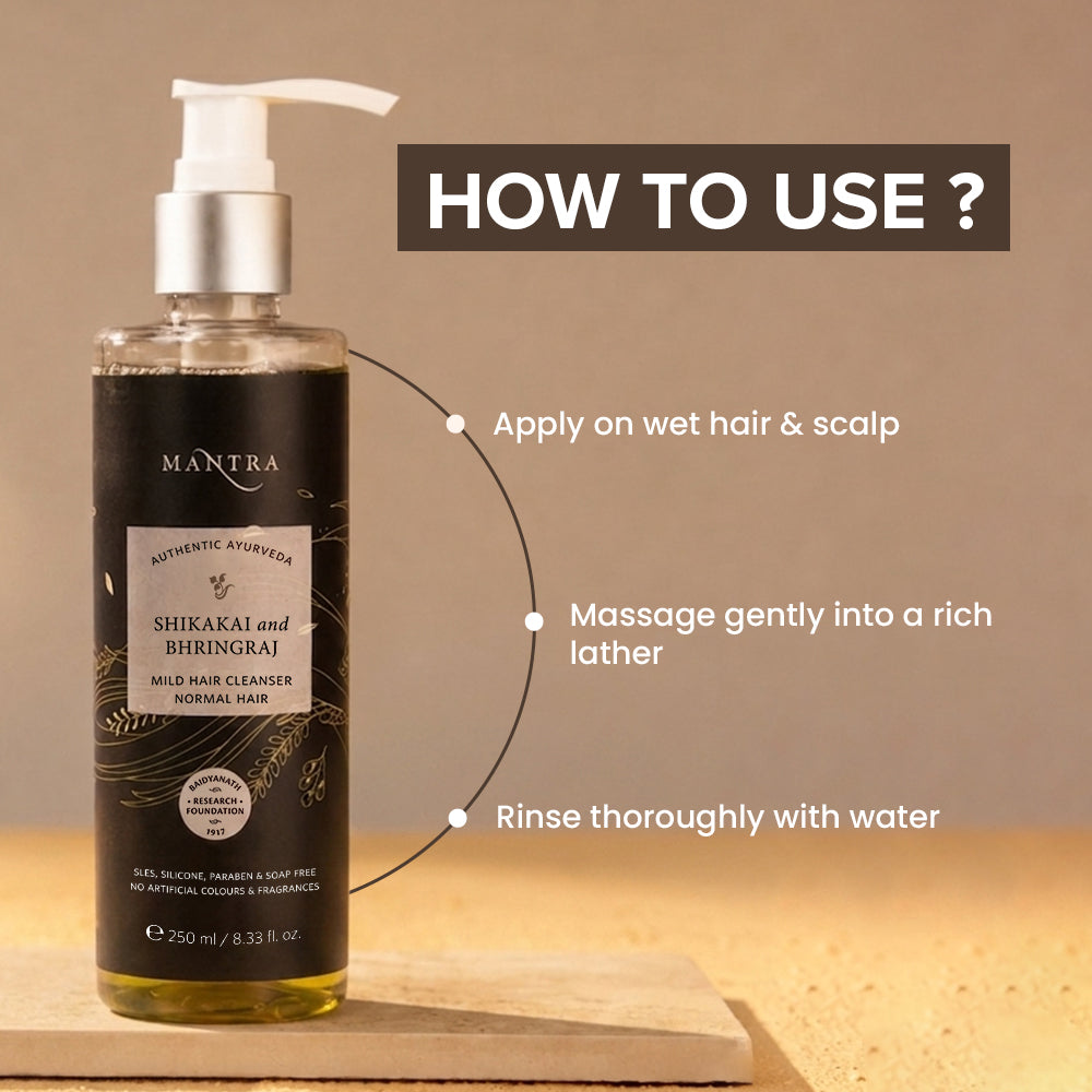 Shikakai and Bhringraj Mild Hair Cleanser for Normal Hair