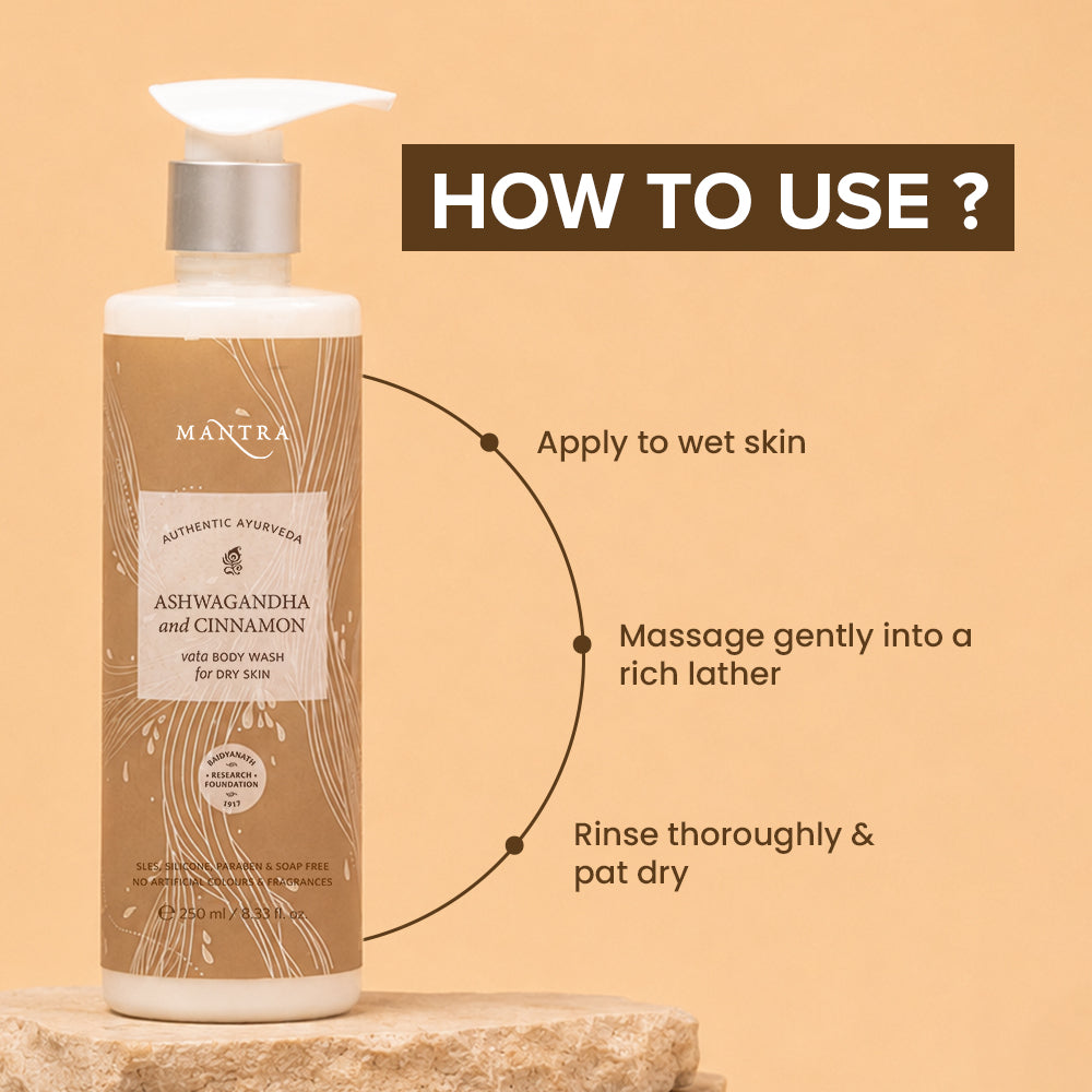 Ashwagandha and Cinnamon Vata Body Wash for Dry Skin