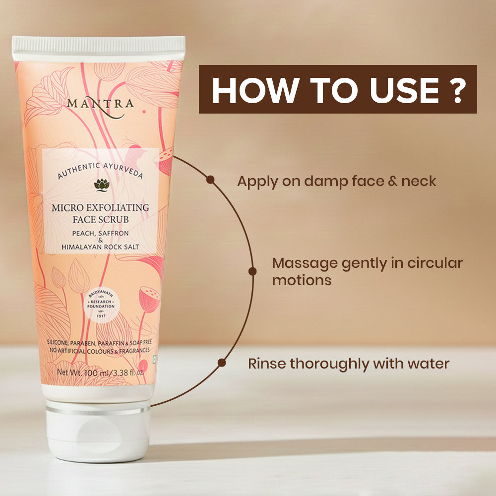 Peach, Saffron and Himalayan Rock Salt Micro Exfoliating Face Scrub