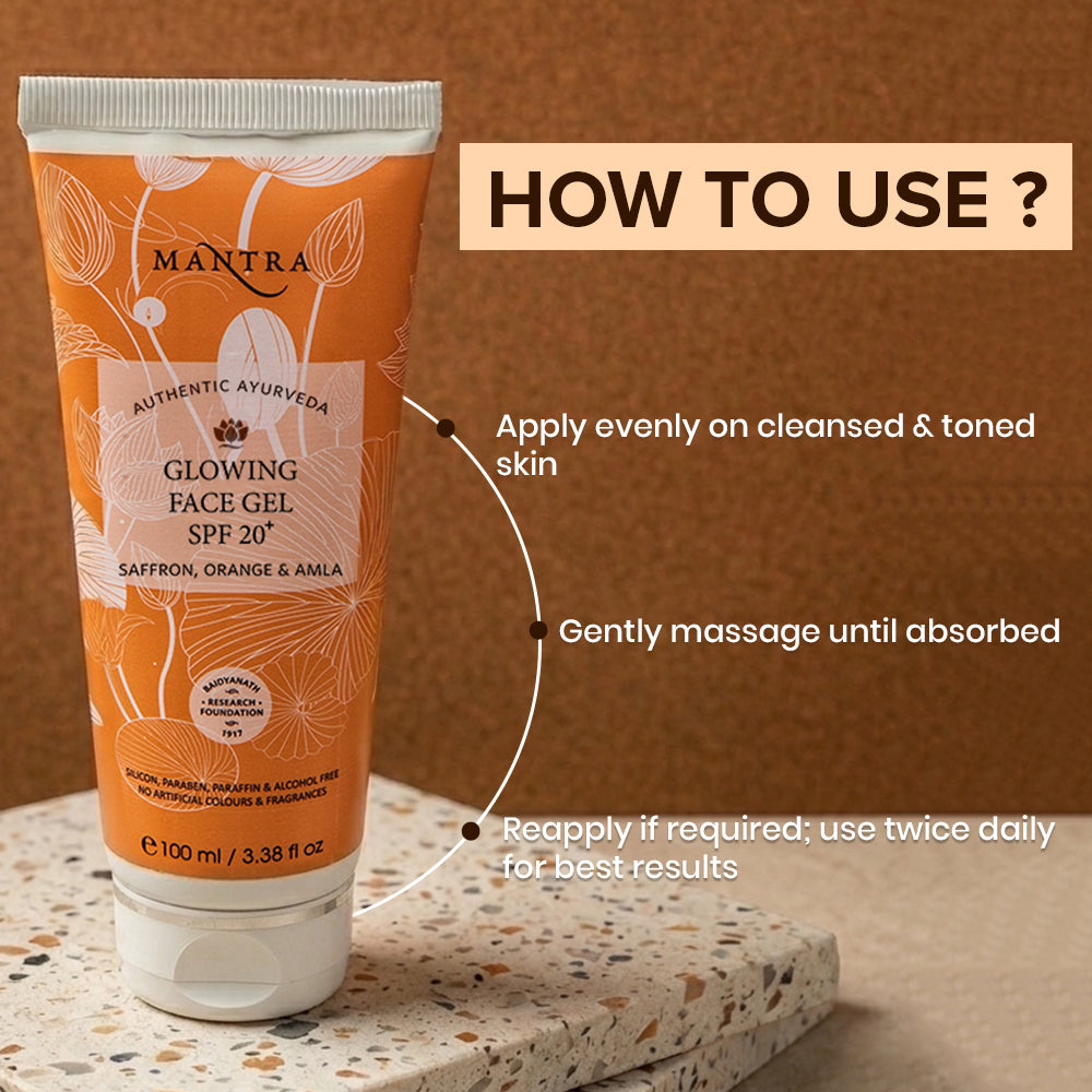 Saffron, Orange And Amla Glowing Face Gel SPF 20