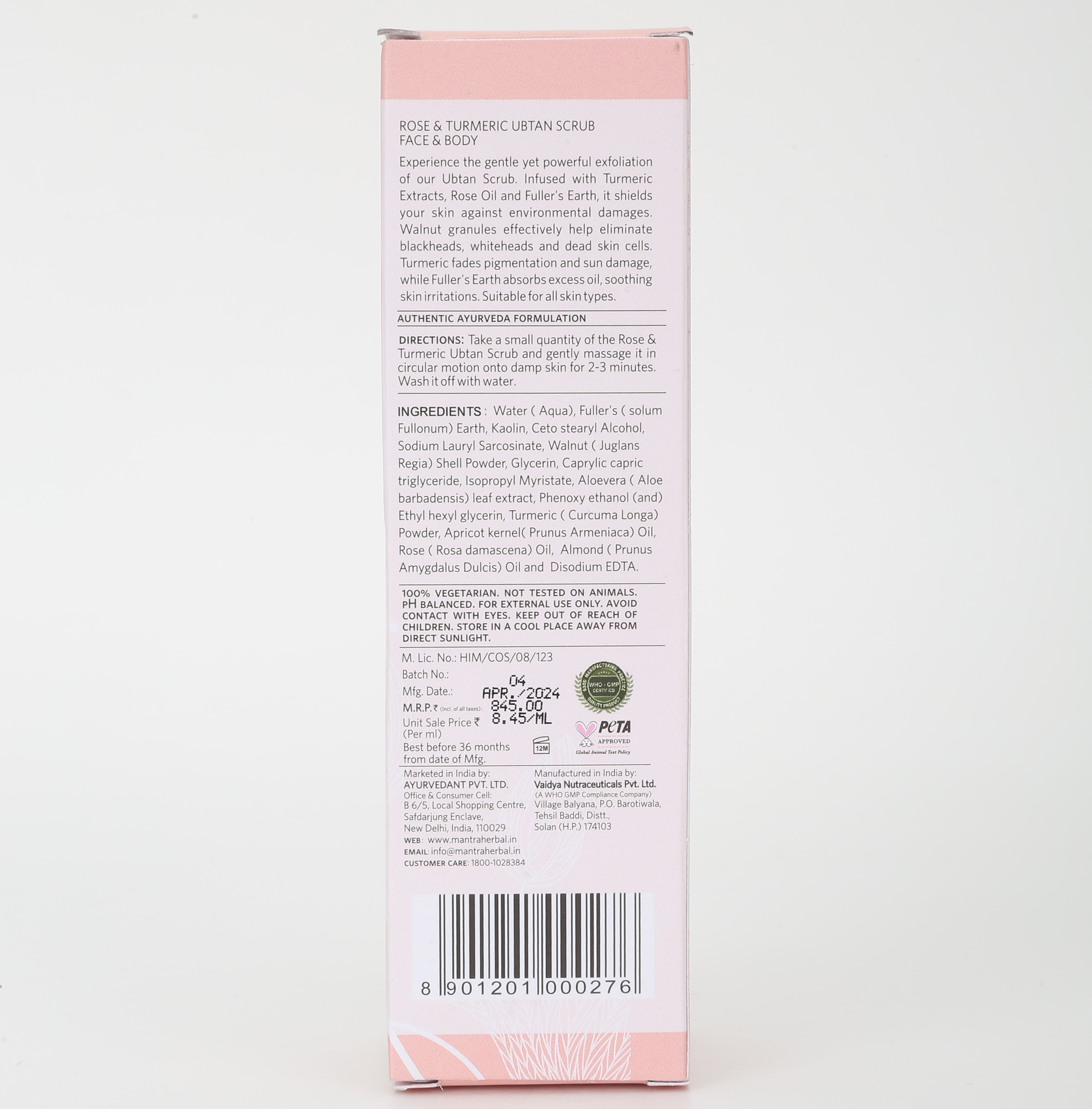 Rose & Turmeric Ubtan Scrub Face & Body