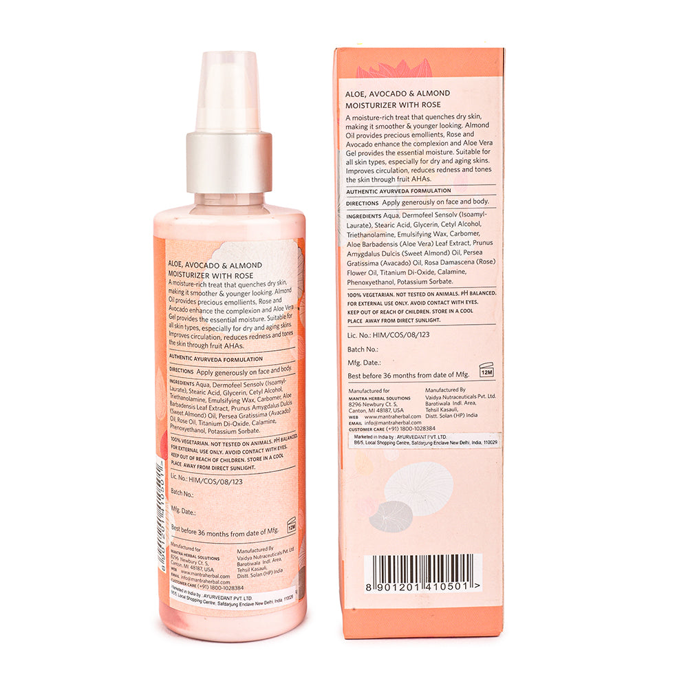 Aloe, Avocado And Almond Moisturiser With Rose