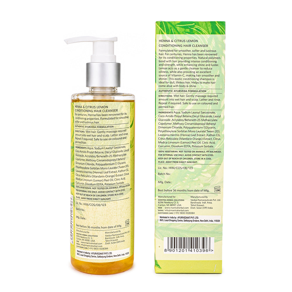 Henna and Citrus Lemon Conditioning Hair Cleanser for Dull & Dry Hair