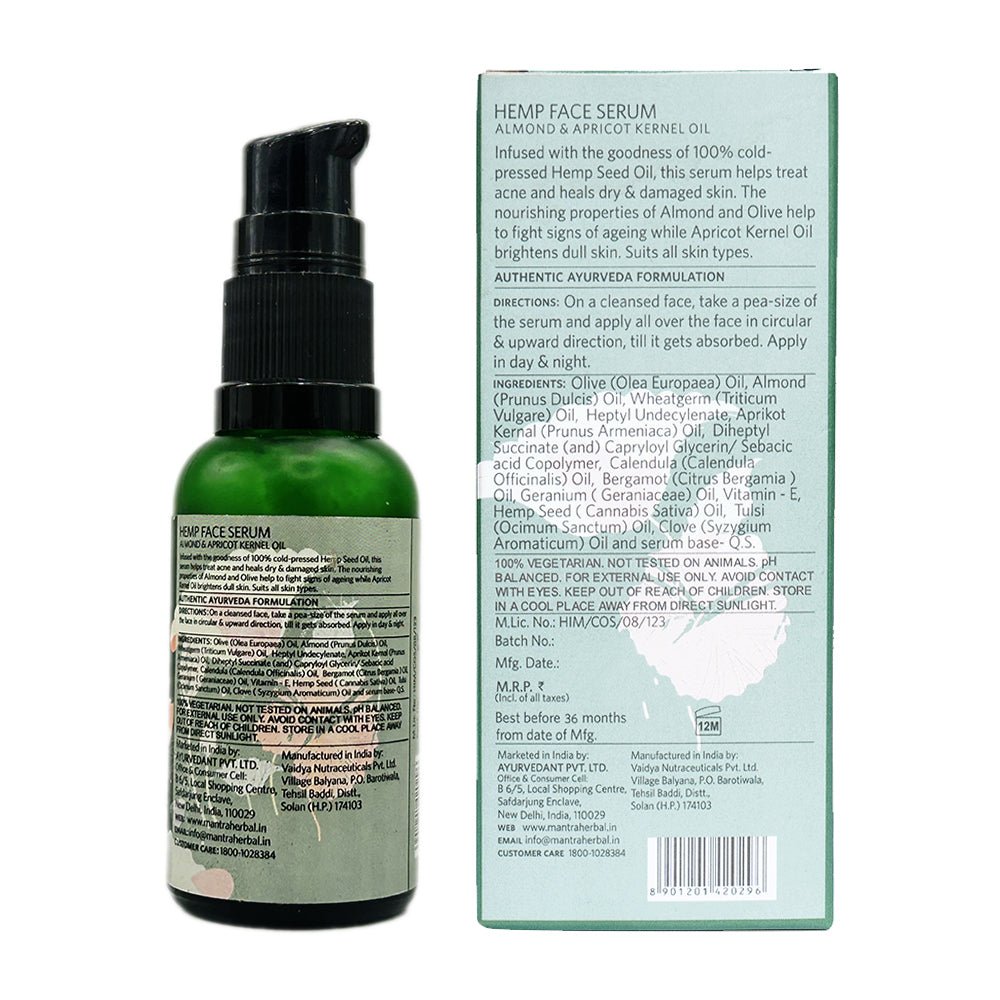 Hemp Face Serum Almond & Apricot Kernel Oil