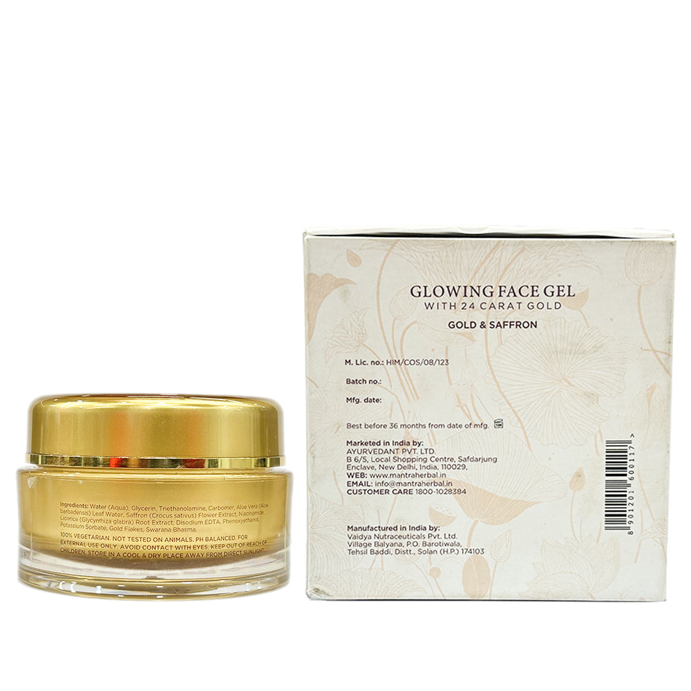 Gold and Saffron Glowing Face Gel with 24 Carat Gold