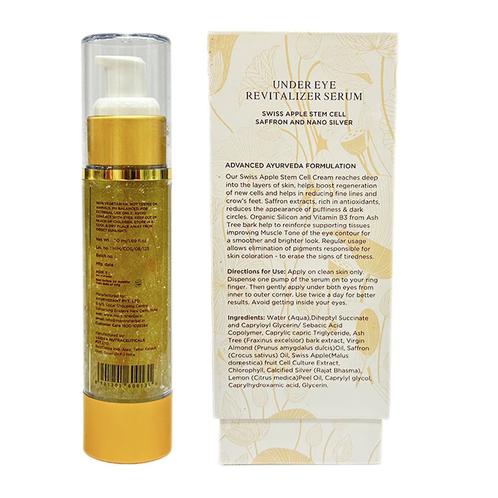 Under Eye Revitalizer Serum Swiss Apple Stem Cell Saffron and Nano Silver