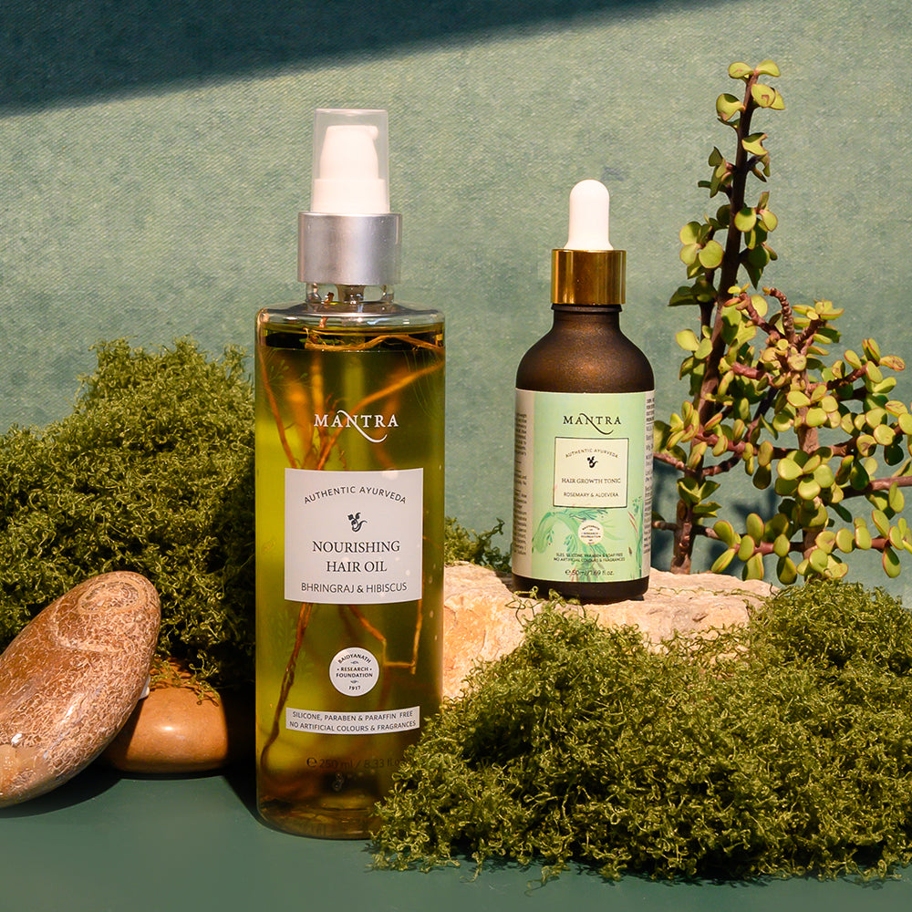 Hair Growth & Hair Fall Control Combo: Hair Growth Tonic + Bhringraj & Hibiscus Nourishing Hair Oil