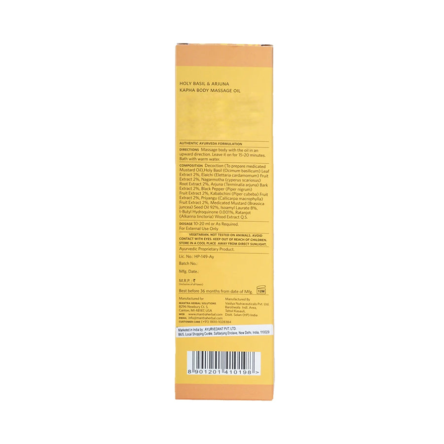 Holy Basil And Arjuna Kapha Body Massage Oil