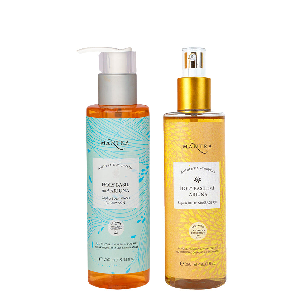 Kapha Revive Body Ritual: Holy Basil and Arjuna Kapha Body Wash + Body Massage Oil