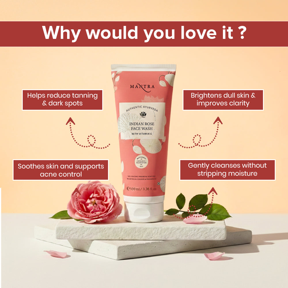 Mantra Herbal Indian Rose Face Wash With Vitamin C