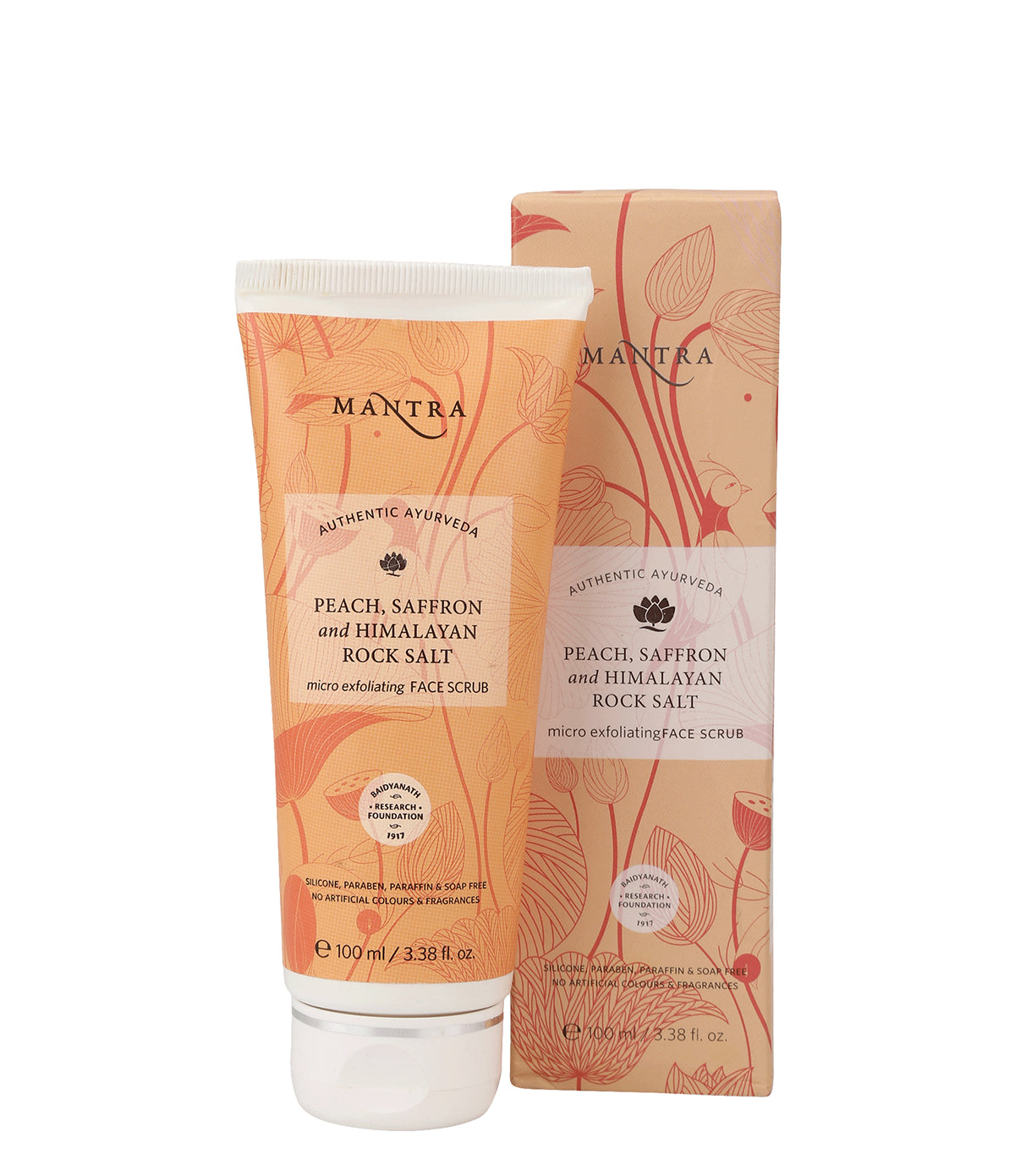 Gold and Saffron Glowing Face Gel with 24 Carat Gold 50gm + Peach, Saffron and Himalayan Rock Salt Micro Exfoliating Face Scrub 100ml