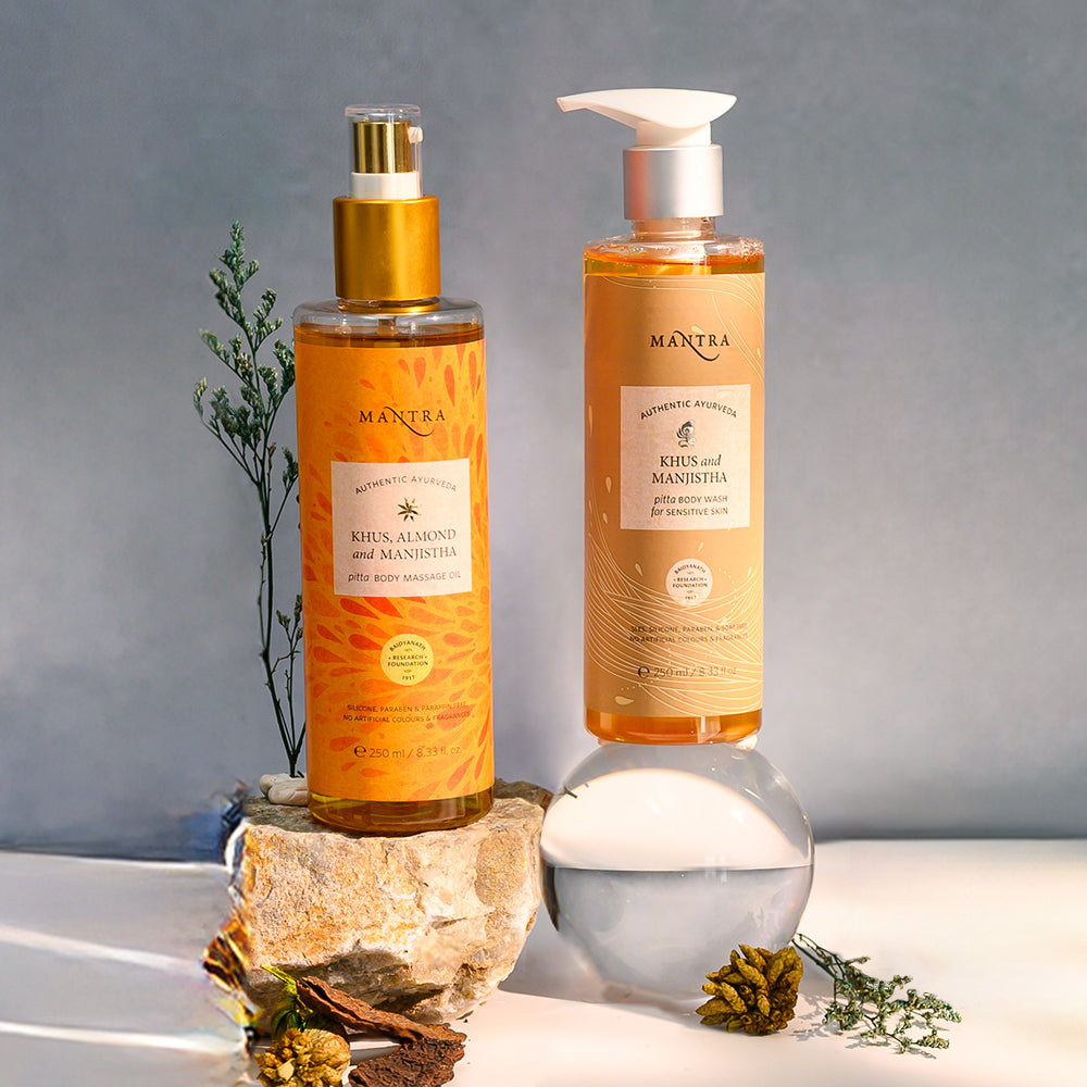 Pitta Calm Body Ritual: Khus and Manjistha Pitta Body Wash + Body Massage Oil