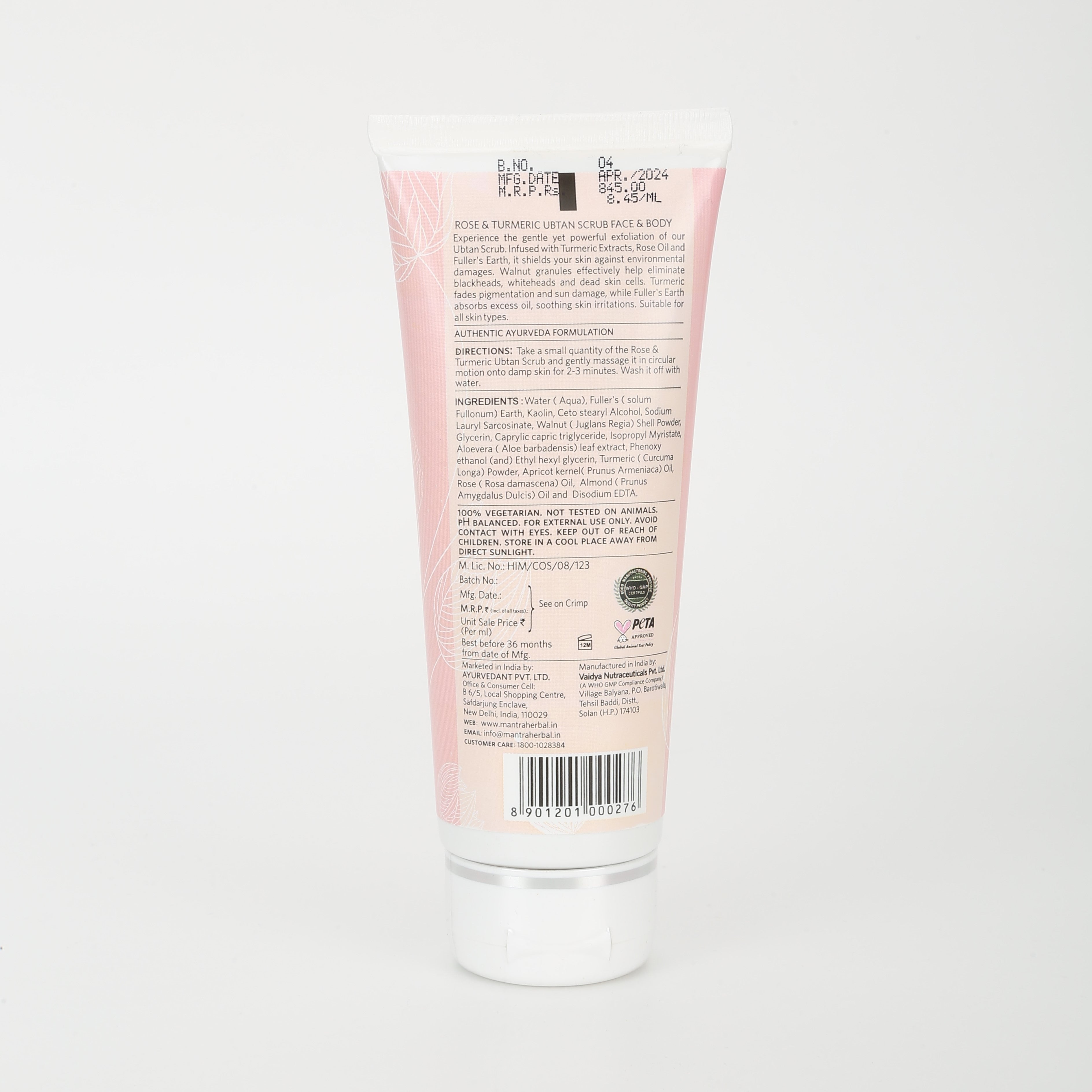 Rose & Turmeric Ubtan Scrub Face & Body