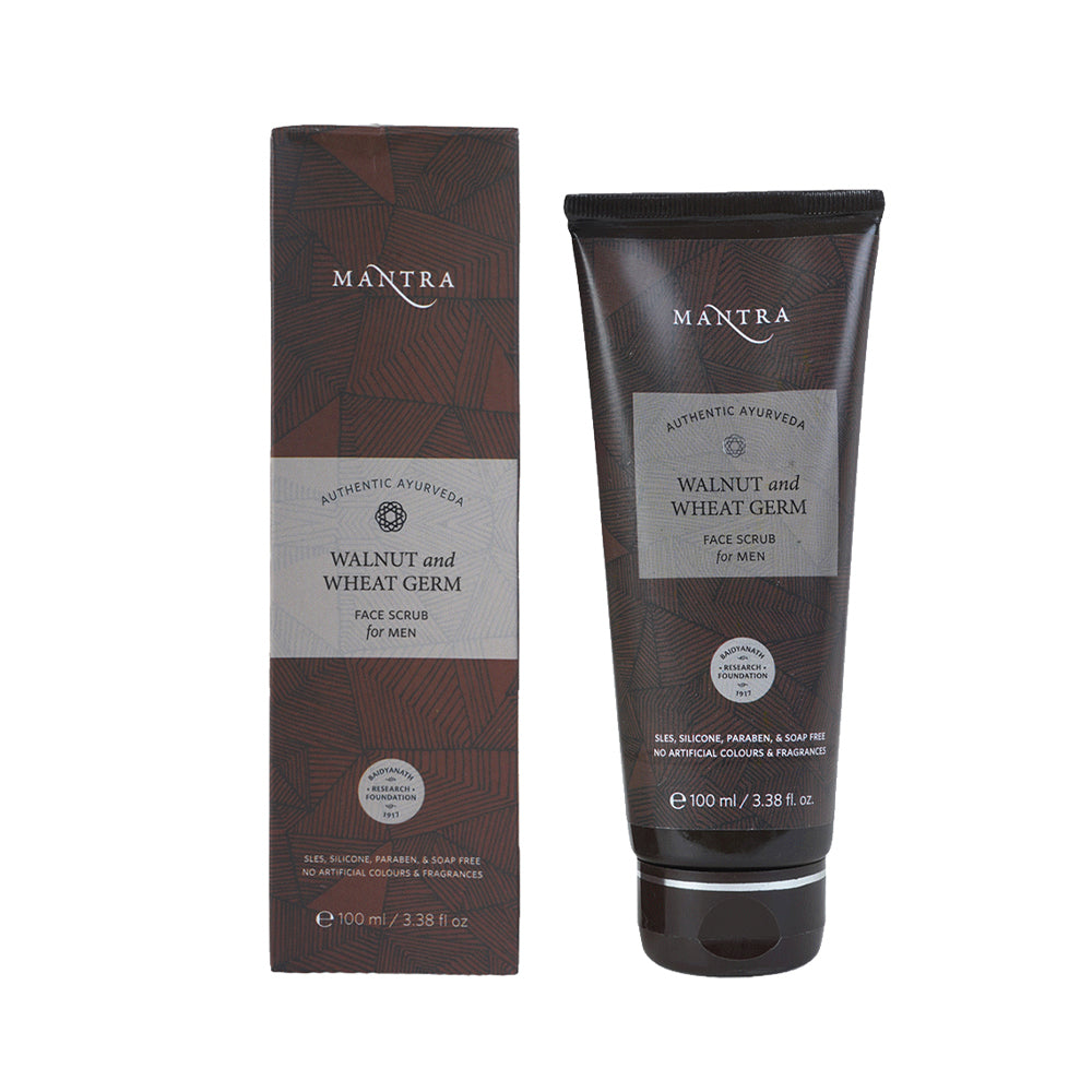 Revive & Refine Combo: Under Eye Revitalizer Serum Swiss Apple Stem Cell Saffron and Nano Silver + Walnut & Wheat Germ Face Scrub For Men