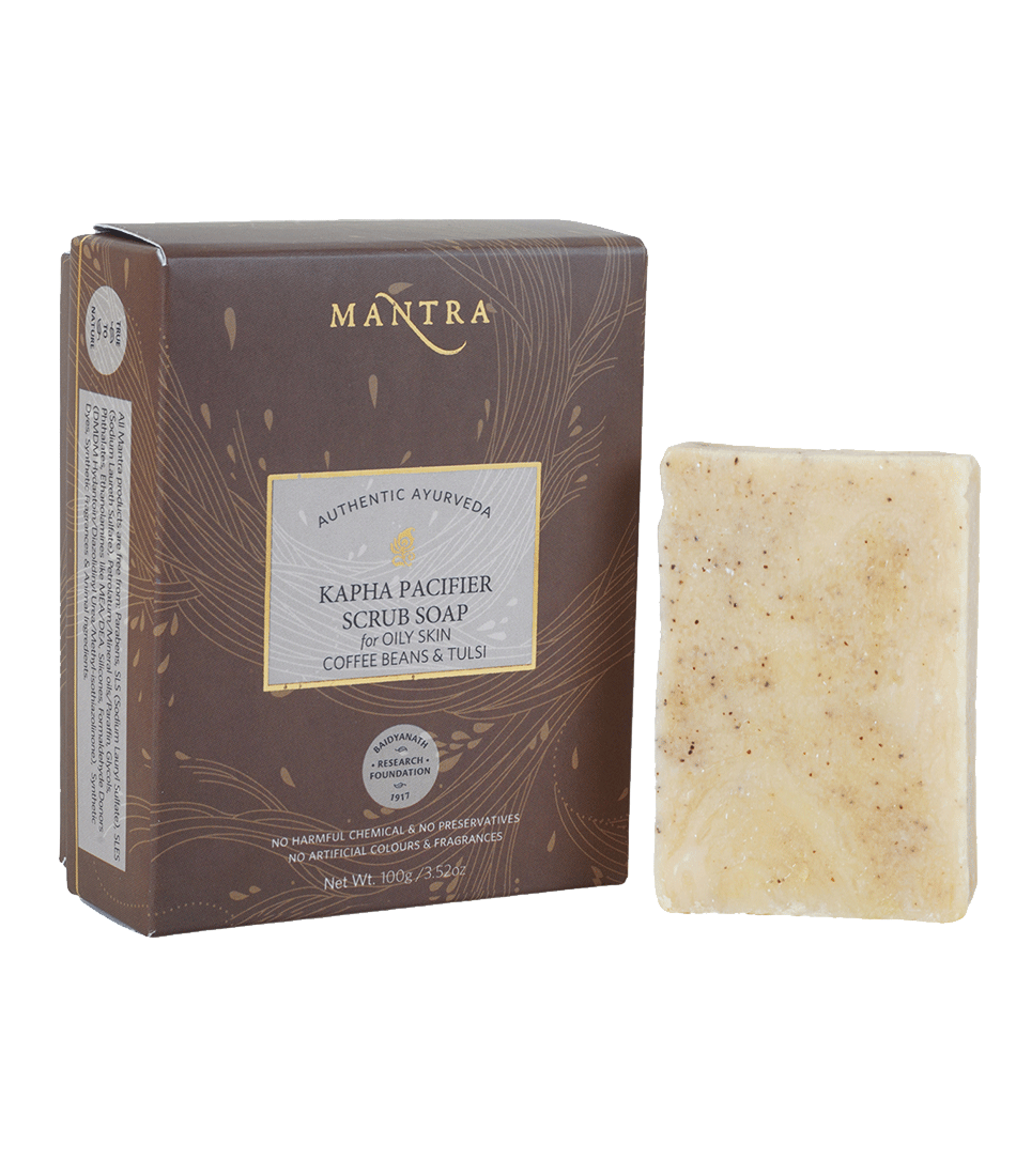 Kapha Pacifier Scrub Soap for Oily Skin Coffee Beans & Tulsi