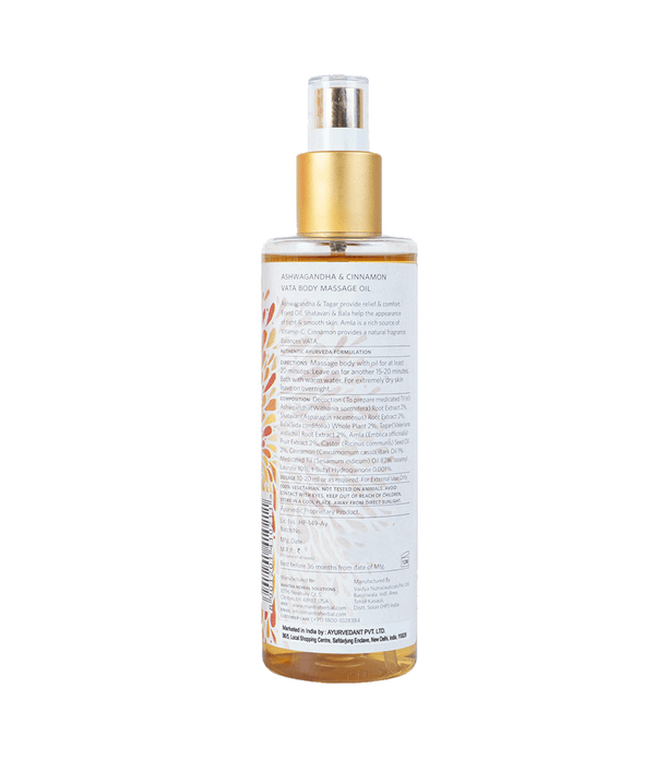 Ashwagandha And Cinnamon Vata Body Massage Oil