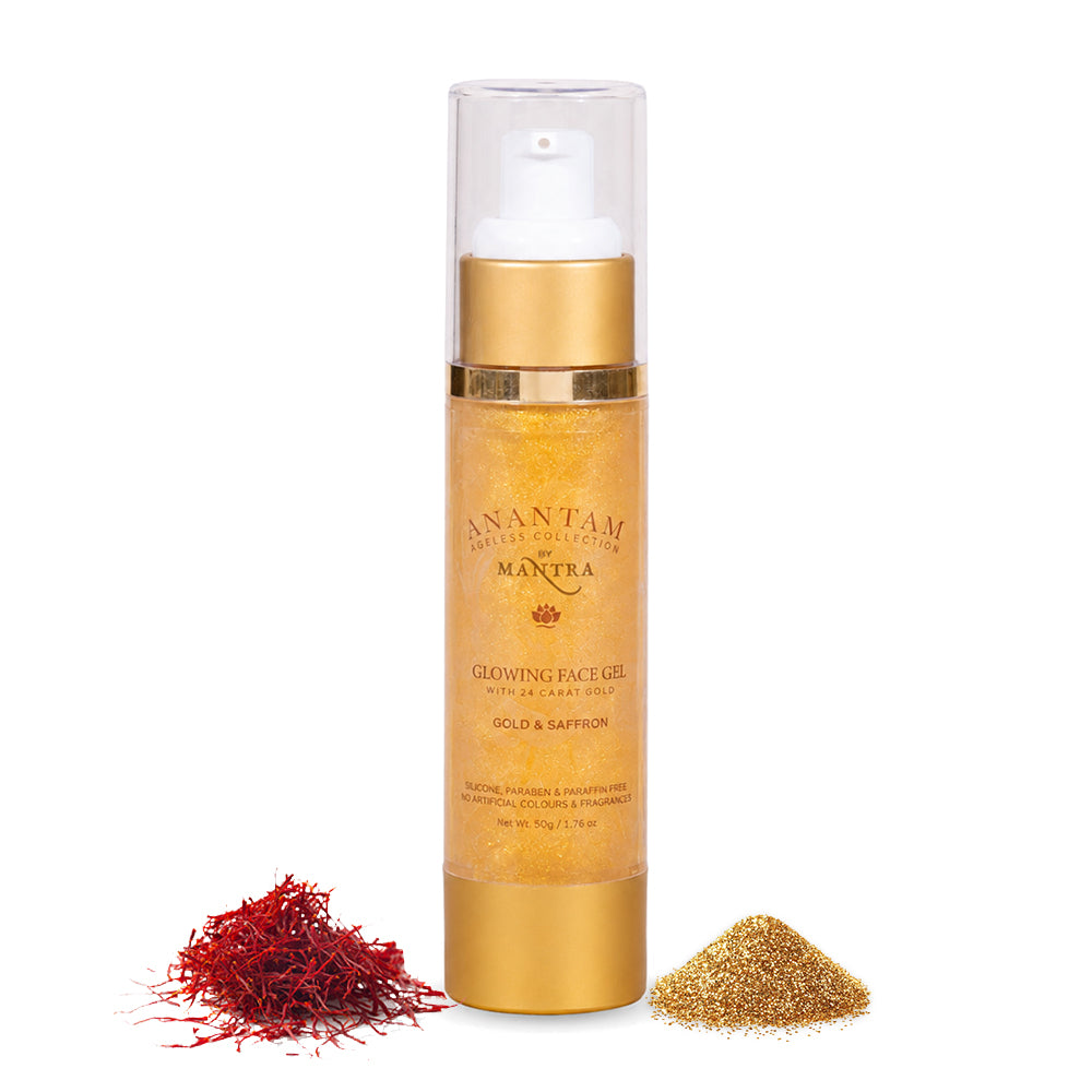 Gold and Saffron Glowing Face Gel with 24 Carat Gold