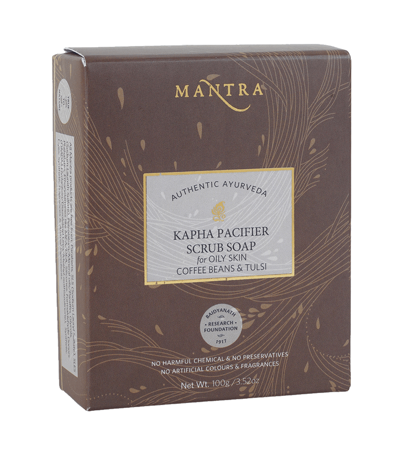 Kapha Pacifier Scrub Soap for Oily Skin Coffee Beans & Tulsi