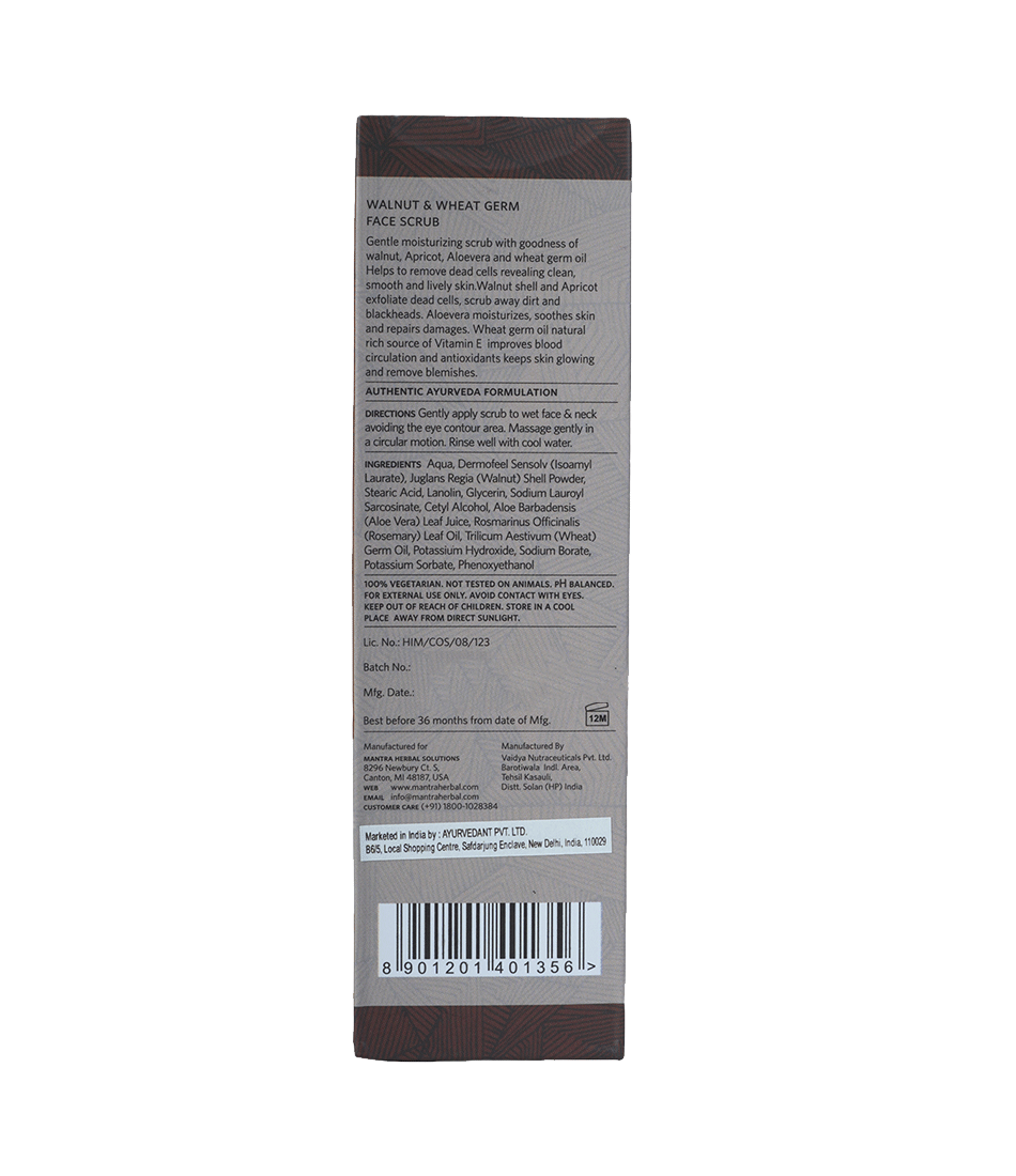 Walnut & Wheat Germ Face Scrub For Men