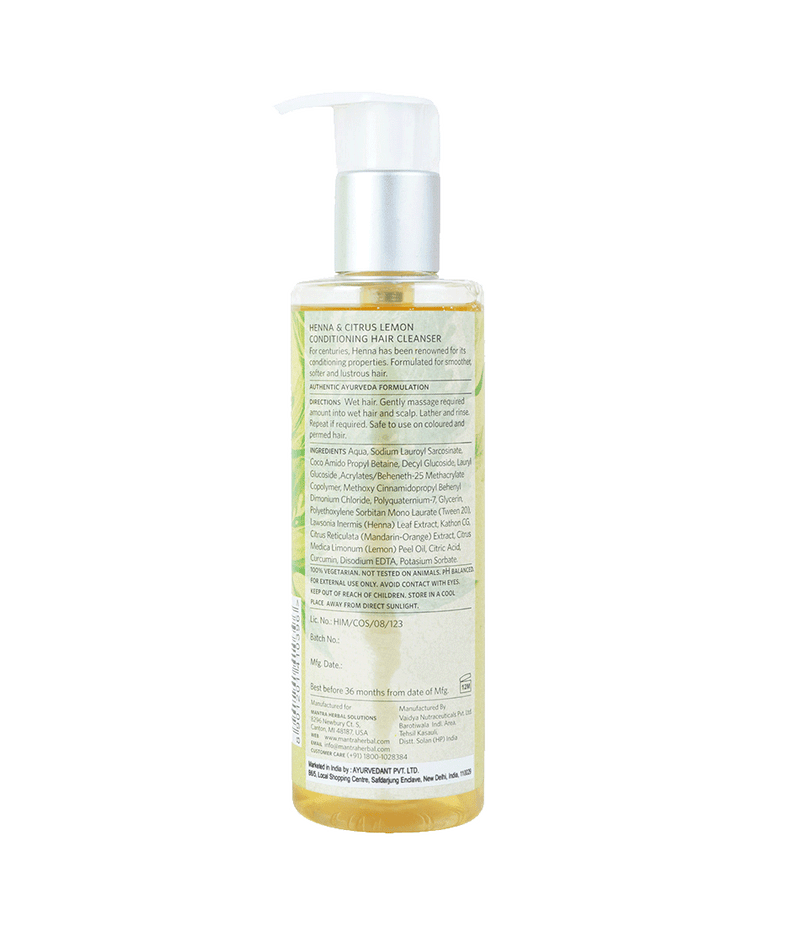 Henna and Citrus Lemon Conditioning Hair Cleanser for Dull & Dry Hair