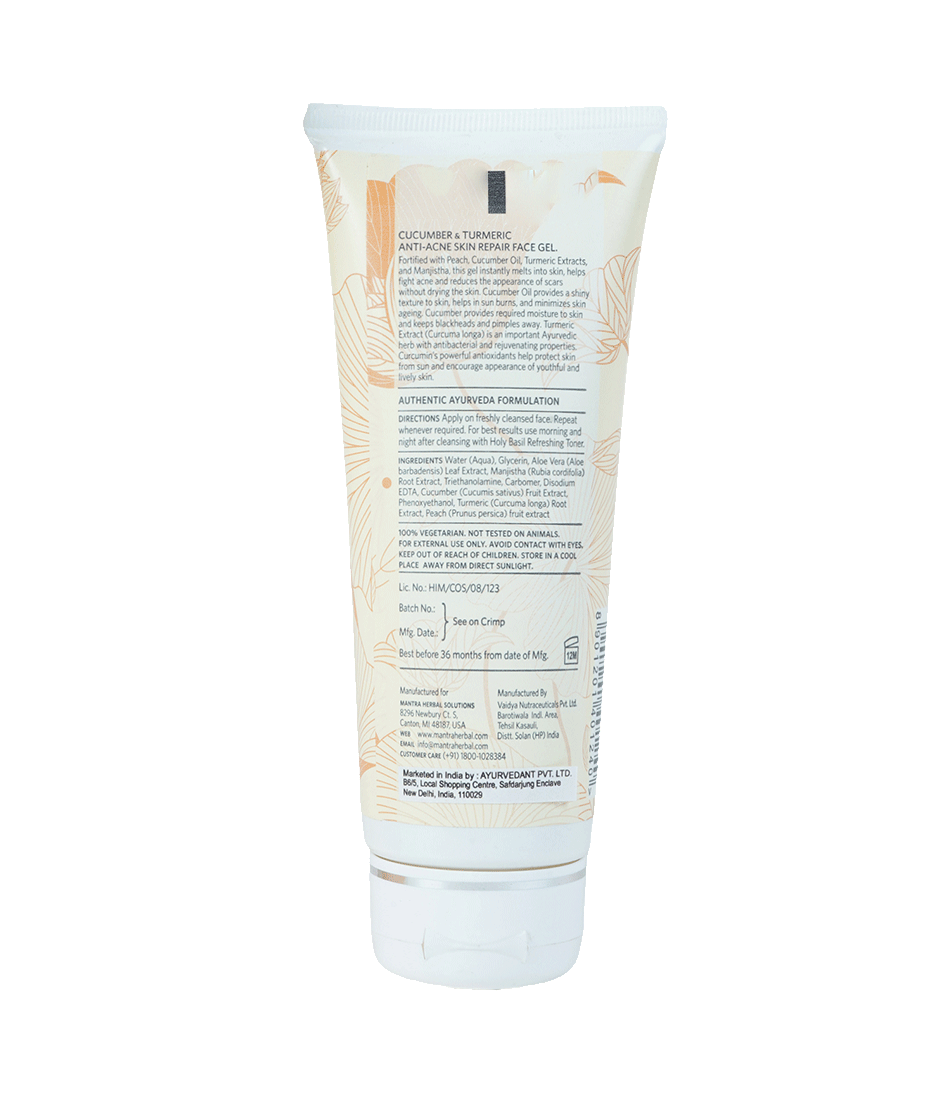 Cucumber & Turmeric Anti-Acne Skin Repair Face Gel