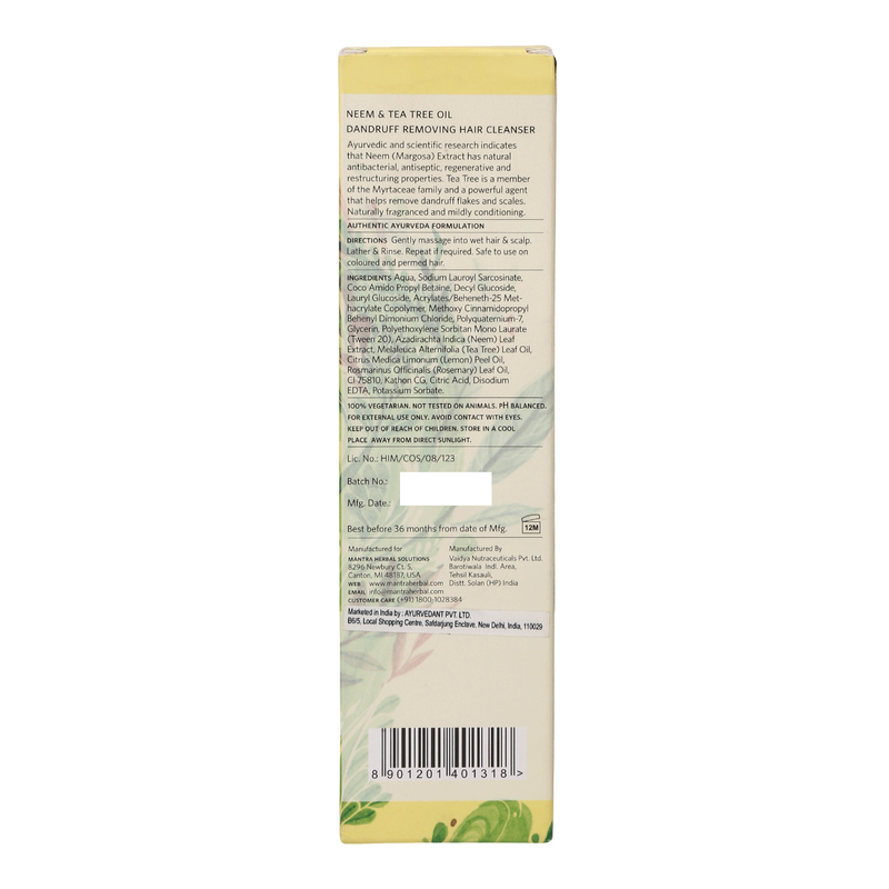 Neem and Tea Tree Oil Dandruff Removing Hair Cleanser