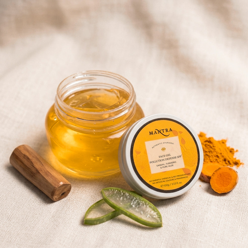 Face Gel Pollution Defense SPF 50 + Sandal, Turmeric & Pure Aloe