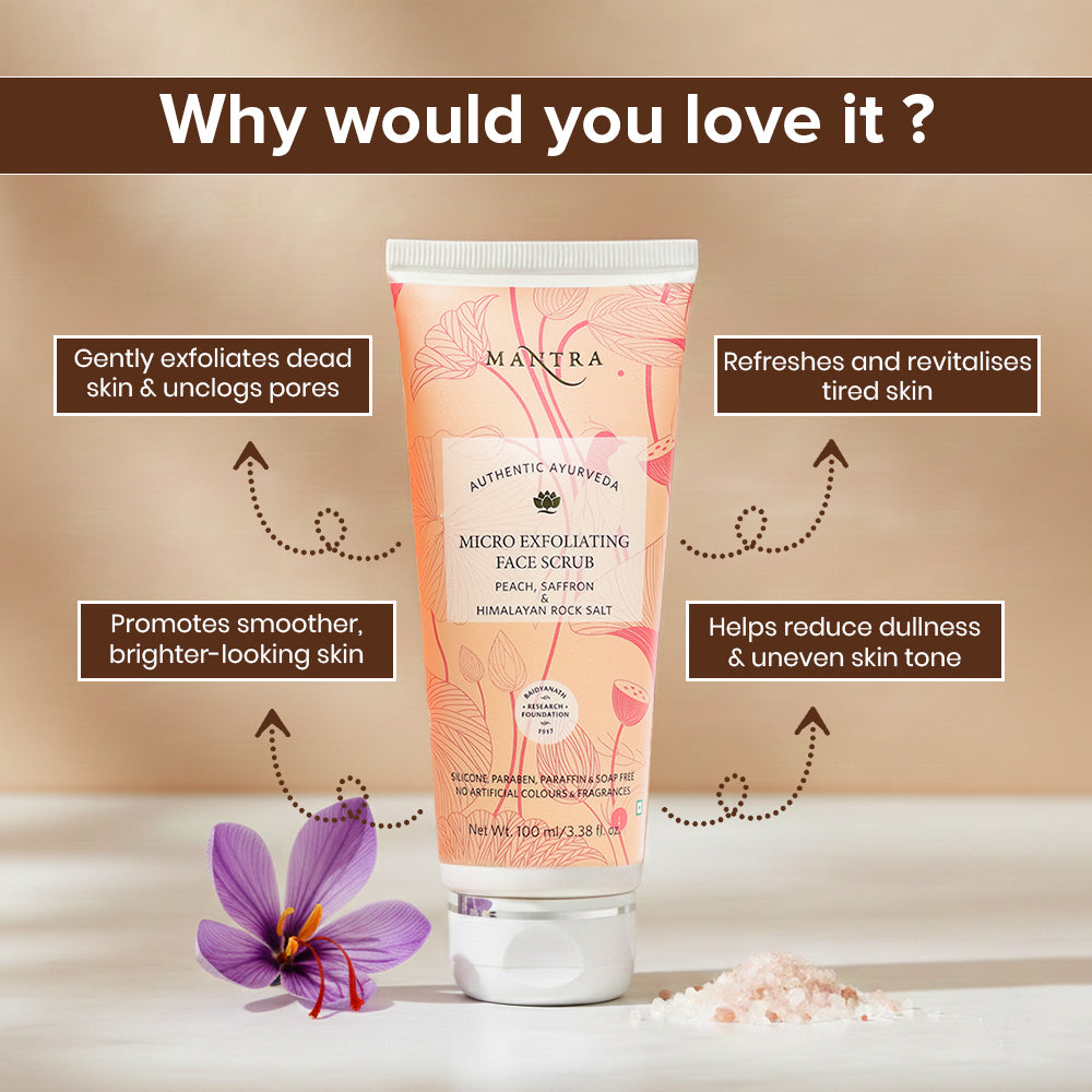 Peach, Saffron and Himalayan Rock Salt Micro Exfoliating Face Scrub