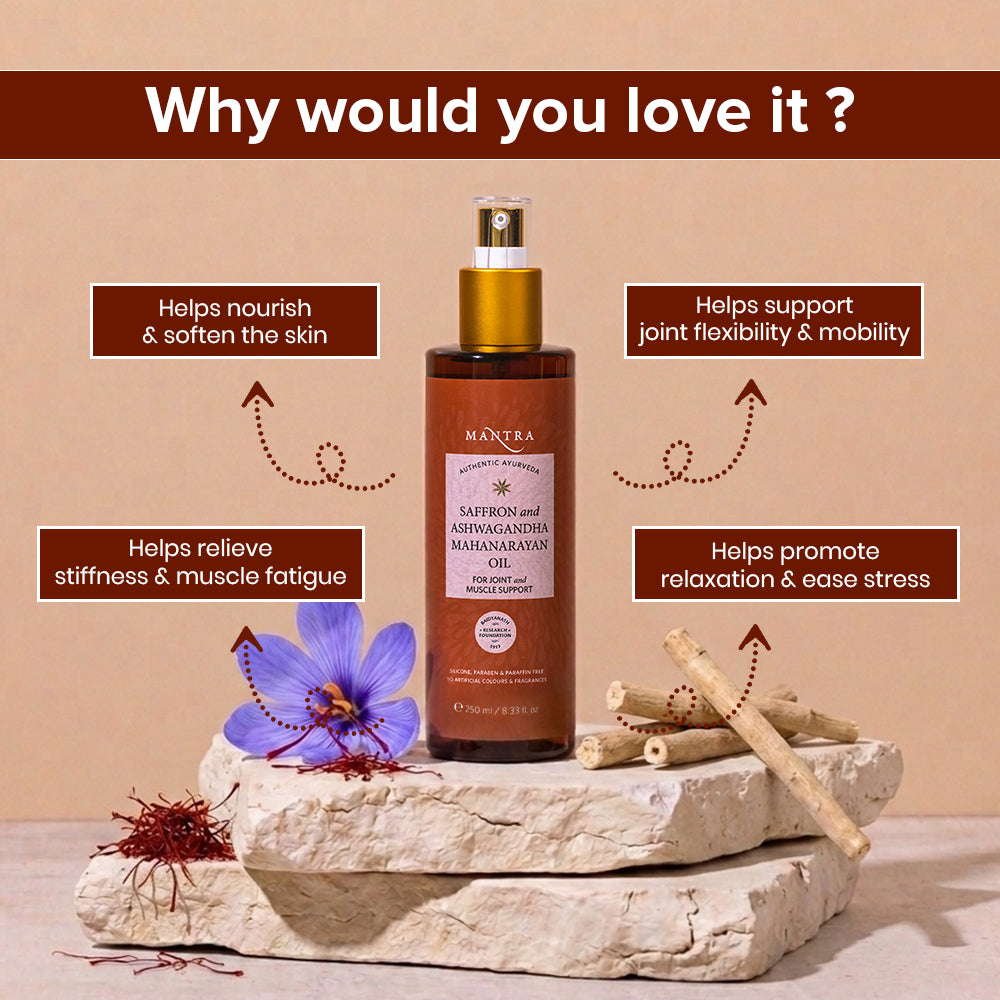 Saffron & Ashwagandha Mahanarayan Oil For Joint And Muscle Support