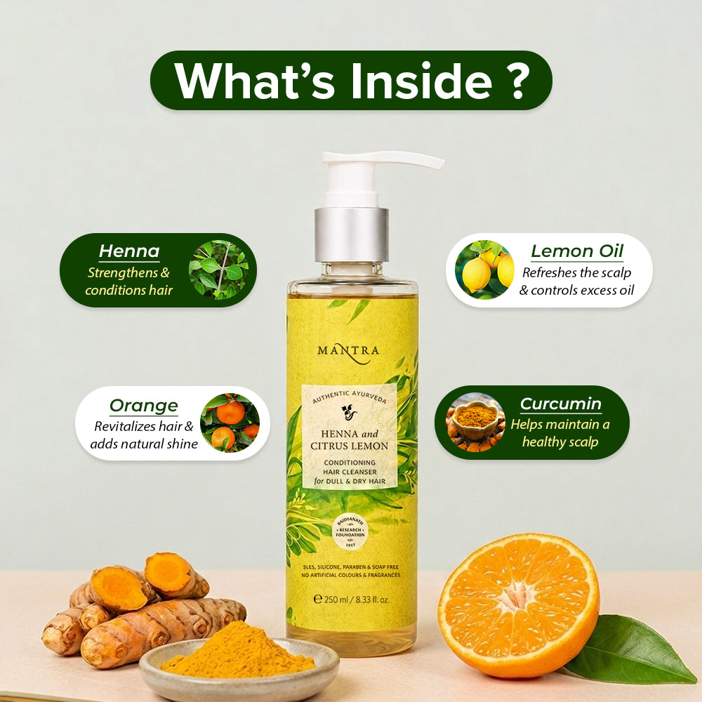 Henna and Citrus Lemon Conditioning Hair Cleanser for Dull & Dry Hair