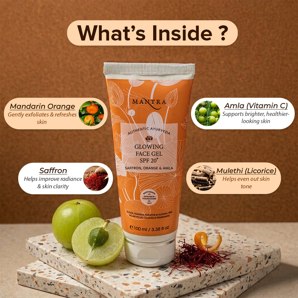 Saffron, Orange And Amla Glowing Face Gel SPF 20