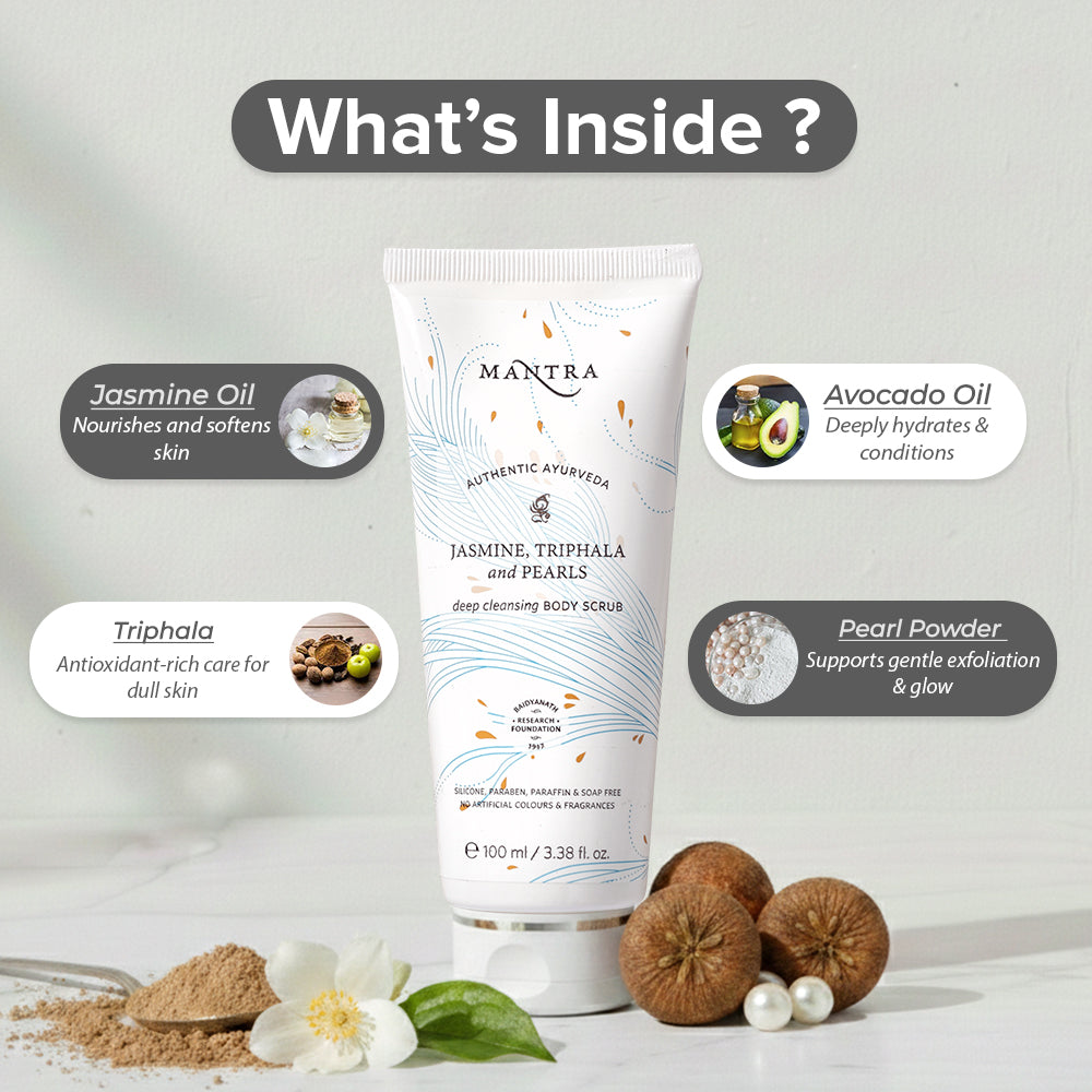 Jasmine, Triphala And Pearls Deep Cleansing Body Scrub