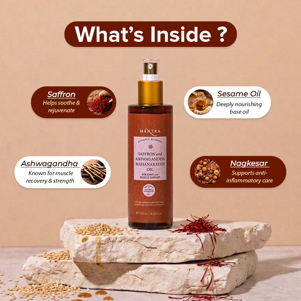 Saffron & Ashwagandha Mahanarayan Oil For Joint And Muscle Support