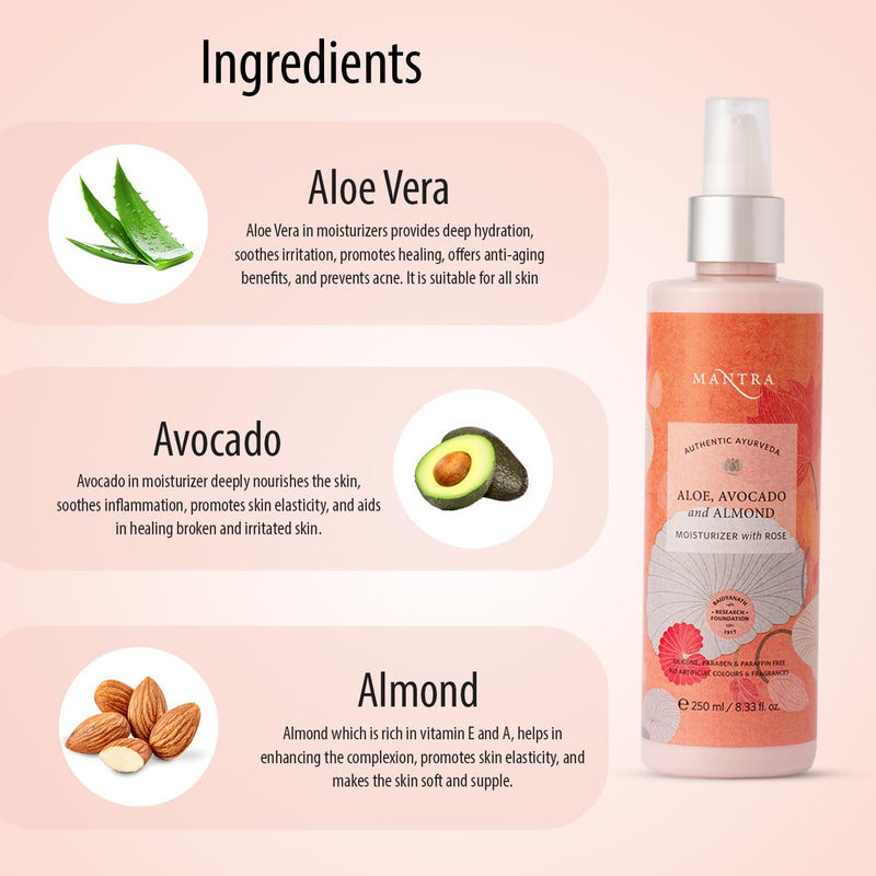 Aloe, Avocado And Almond Moisturiser With Rose