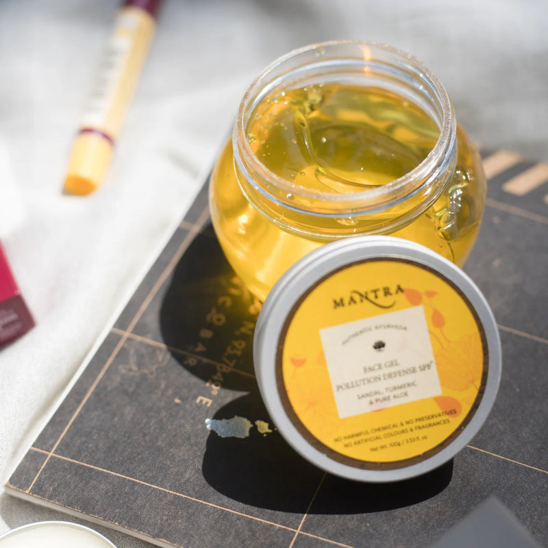 Jasmine Aloe & Pearl Moisturizing Face Pack 200gm + Pollution Defense Face Gel with Aloe Turmeric & Sandalwood  100gm
