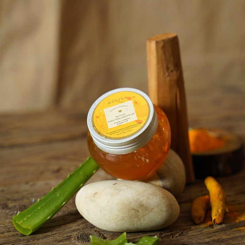 Jasmine Aloe & Pearl Moisturizing Face Pack 200gm + Pollution Defense Face Gel with Aloe Turmeric & Sandalwood  100gm