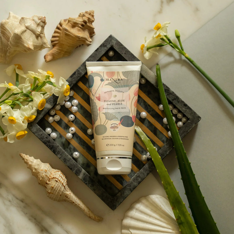 Jasmine Aloe & Pearl Moisturizing Face Pack 200gm + Pollution Defense Face Gel with Aloe Turmeric & Sandalwood  100gm